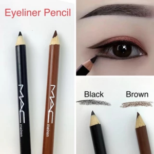 ( Pack Of 12 ) MAC Meiren Eyebrow Pencil -Black & Brown - Aloe Vera & Vitamin E | Long-lasting & Natural Look