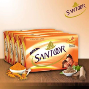 Santoor Soap Sandal & Turmeric 100g Pack of 4 | Natural Ingredients for Radiant Skin