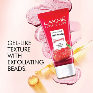 Lakme Blush & Glow Hydrating Strawberry Facewash, with Vitamin C Serum 100g