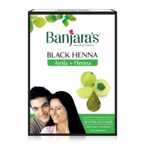 Banjara's Black Henna with Amla, Hibiscus, Aloevera, Methi, Bhringraj | Natural Hair Color 50g