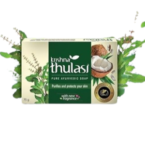 Krishna Thulasi Pure Ayurvedic Soap 75g | Natural Skin Cleanser