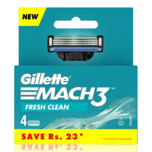 Gillette Mach3 Fresh Clean Replacement Cartridges | 4 Nos In Each Box | Smooth Shaving Experience